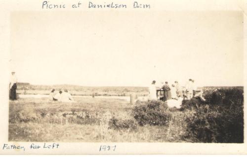 Oscar Danielson hosts residents of the surrounding farms and ranches at the 1927 Fourth of July picnic.